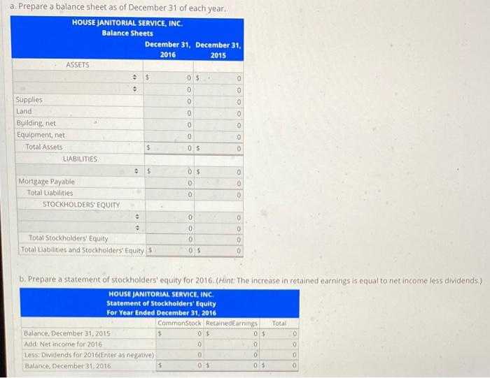 Solved The following is balance sheet information for House