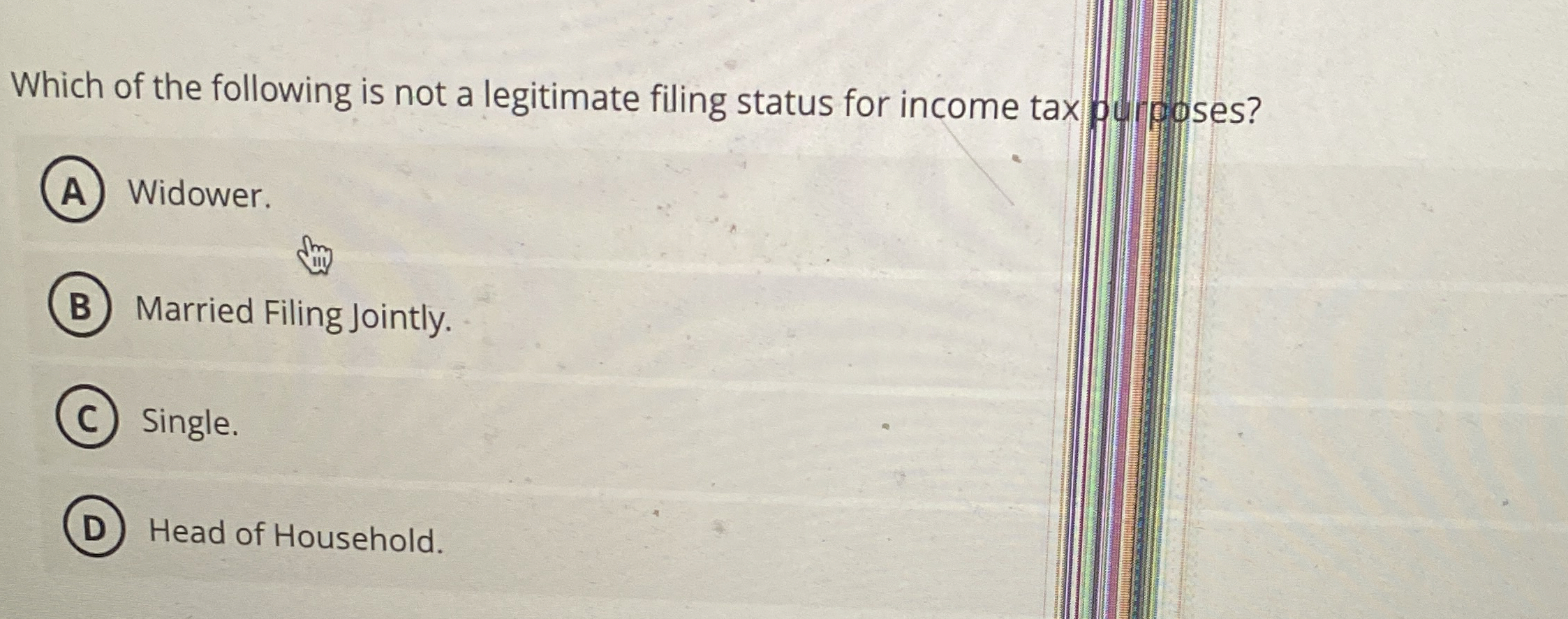Solved Which of the following is not a legitimate filing