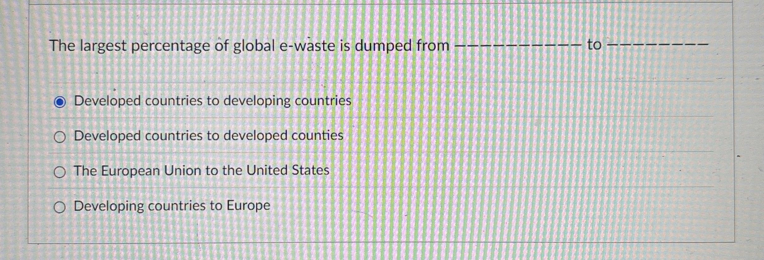Solved The largest percentage of global ewaste is dumped