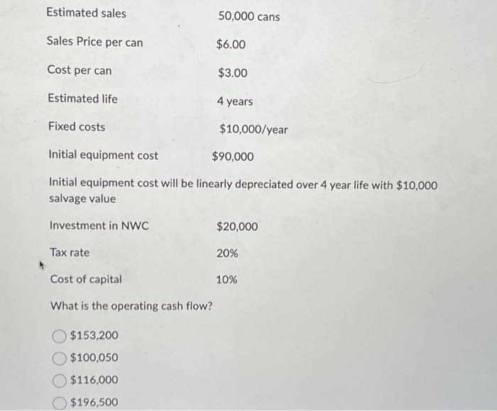Solved Initial equipment cost will be linearly depreciated