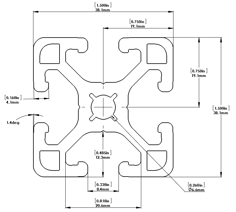 1.5" x 1.5" TSlot Aluminum Framing Technology