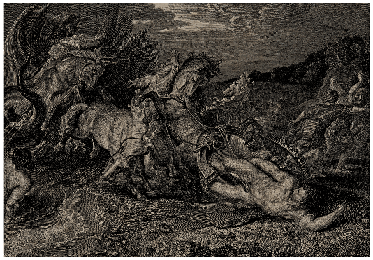 Death Of Hippolytus After Rubens Anker Smith 1810 Antique Engraving