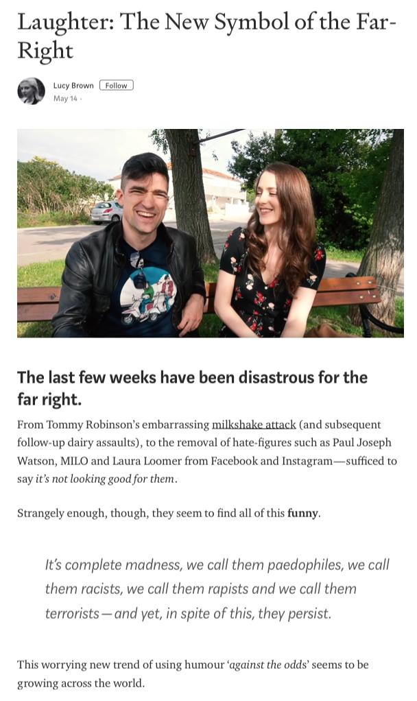 “Laughter The New Symbol of the FarRight”5/14/19 Kotaku In Action