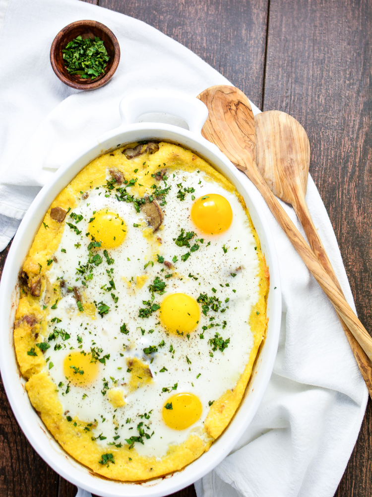Sausage Polenta Breakfast Bake
