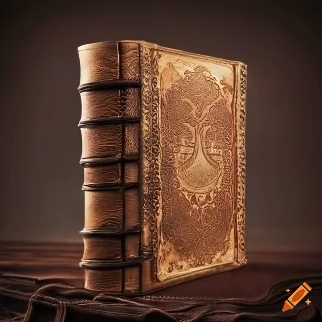 Antique leatherbound book on Craiyon