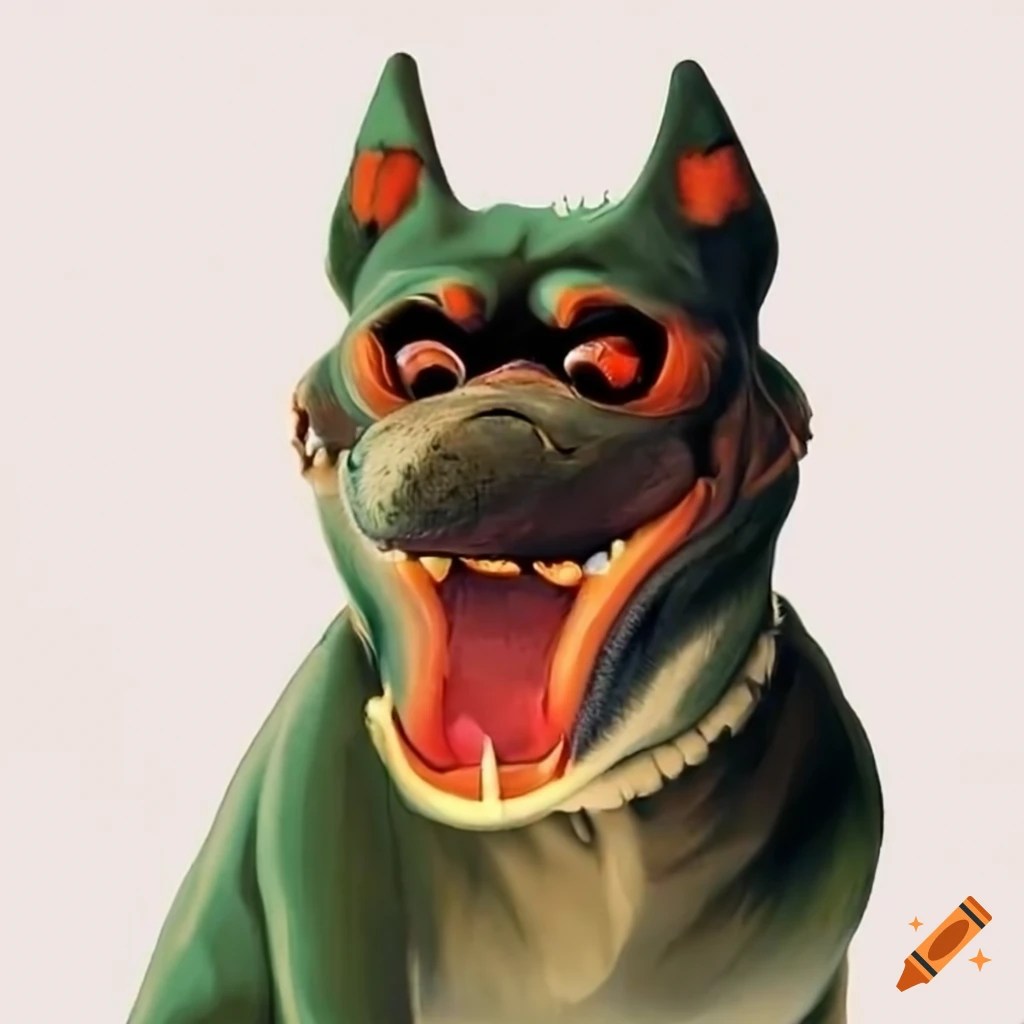 A dog dressed as an alligator on Craiyon