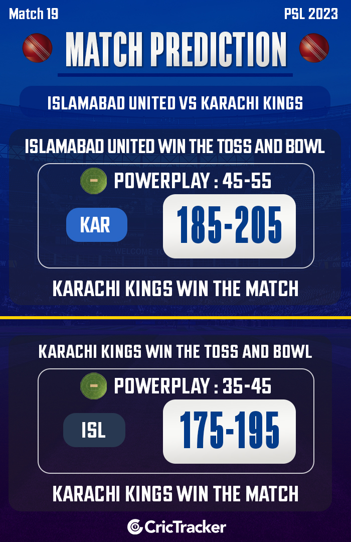 Today match team PSL 2023 ISL vs KAR Today Match Prediction Who will