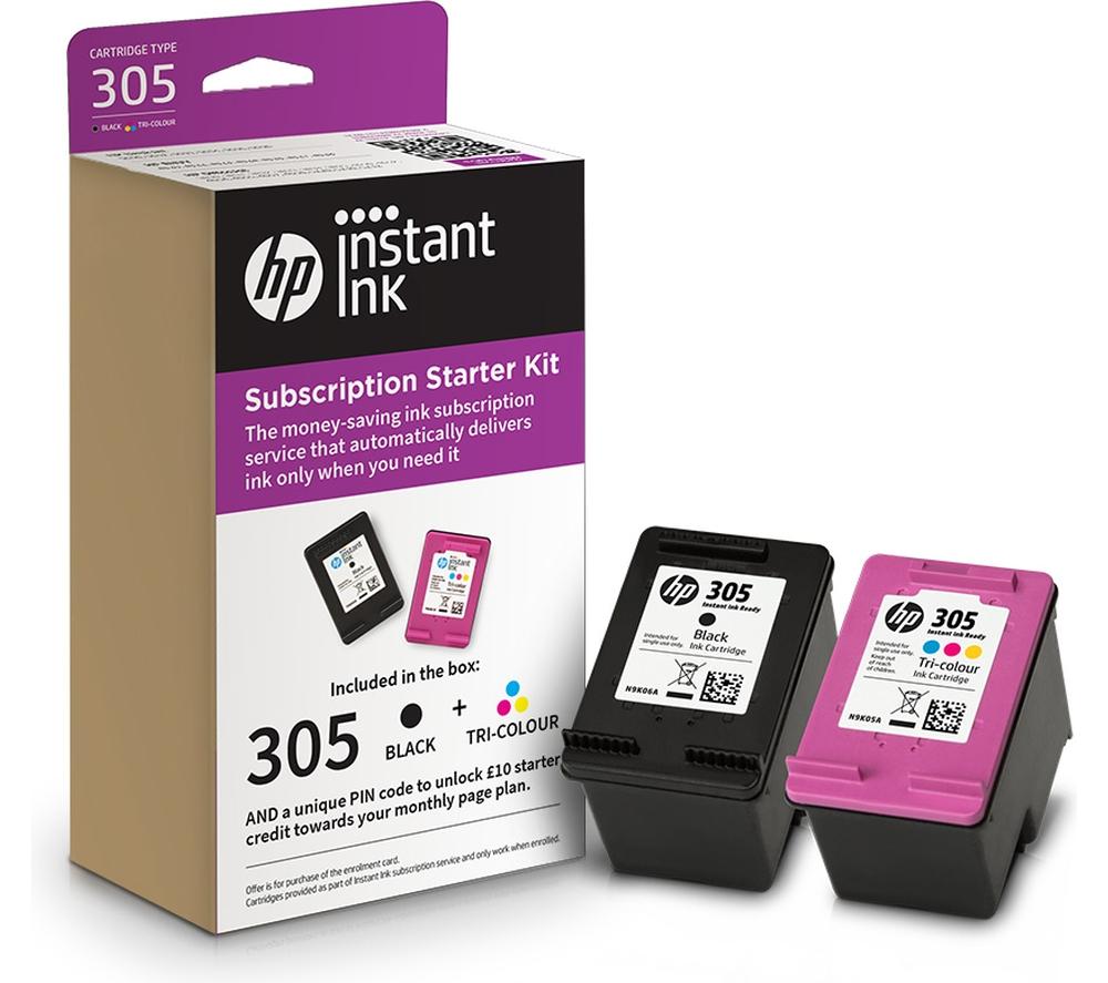 HP Instant Ink 305 Subscription Box Black & Tricolour Ink Cartridges review 8.6 / 10