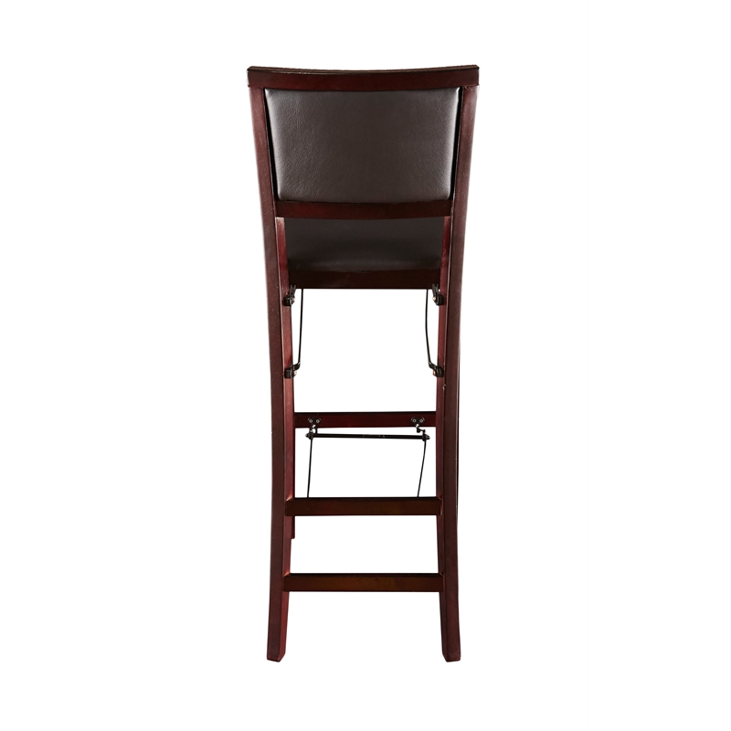 Linon Triena Pad Back Folding Bar Stool in Espresso Brown 01832ESP01