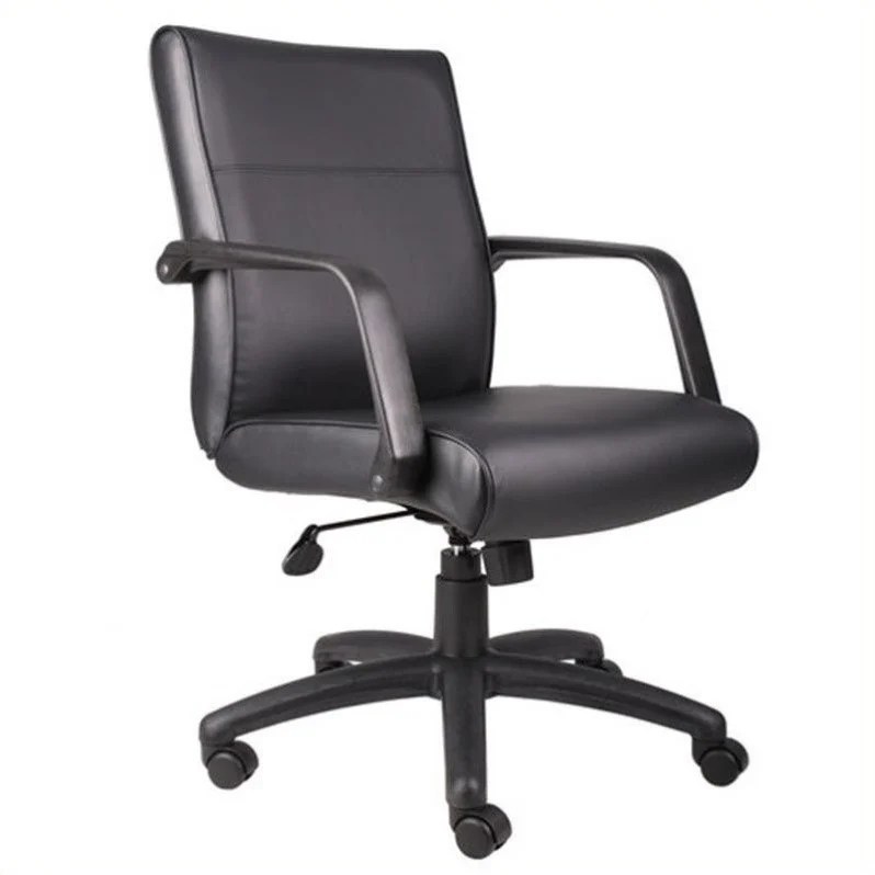 Boss Office Products Mid Back Executive Office Chair in Leather Plus Cymax Business