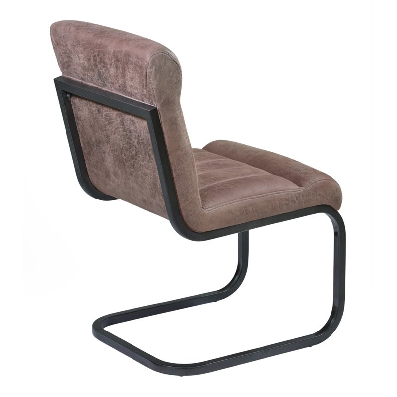 Armen Living Vancouver Side Chair in Mineral and Tobacco (Set of 2