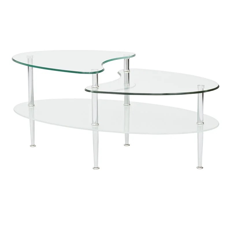 Walker Edison Mariner 38" Glass Oval Coffee Table C38B5