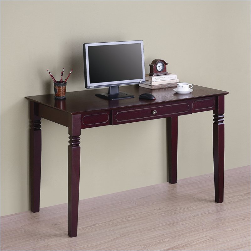 Elegant Solid Wood Writing Desk in Walnut Brown DW48S30WB