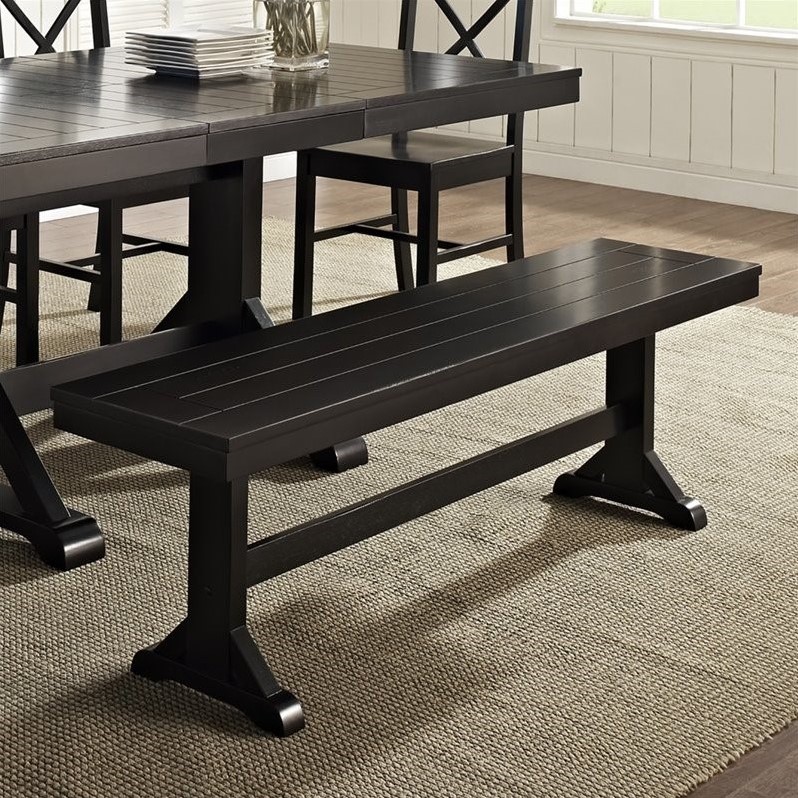 Wood Dining Bench in Antique Black Cymax Business