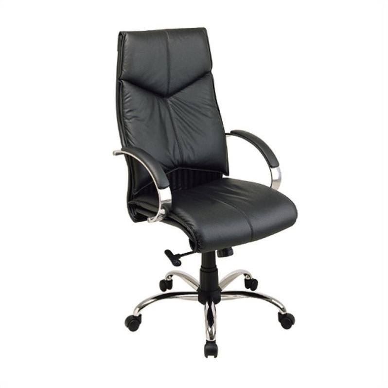 High Back Black Executive Leather Office Chair Cymax Business