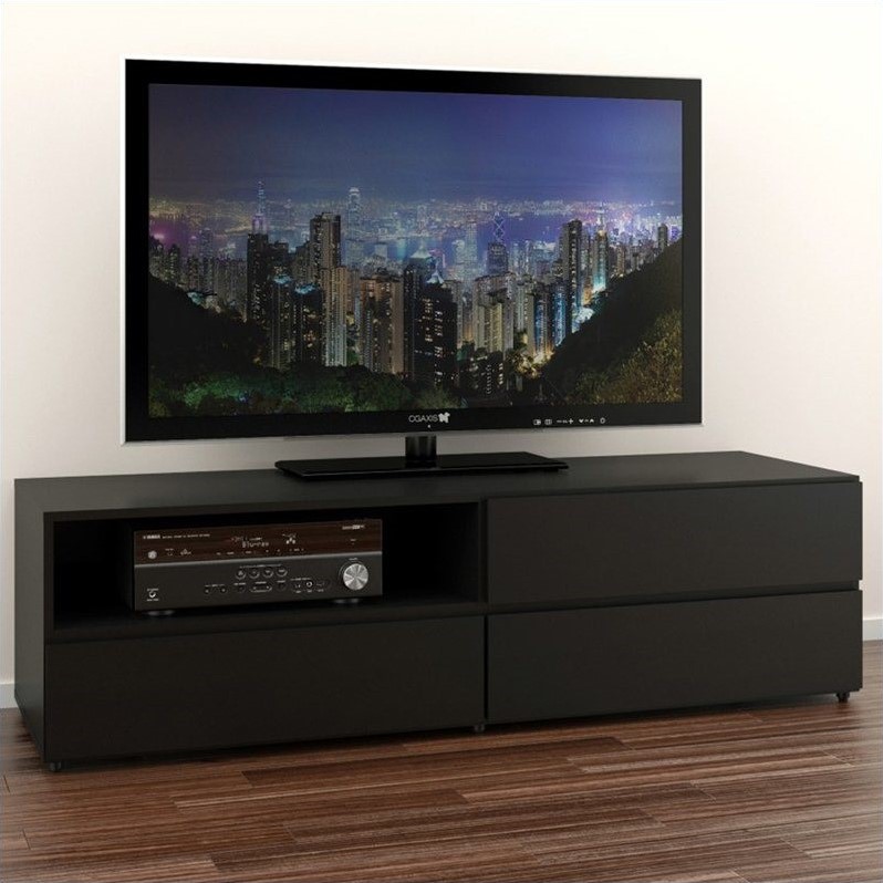 60'' TV Stand in Black Lacquer & Melamine 223106