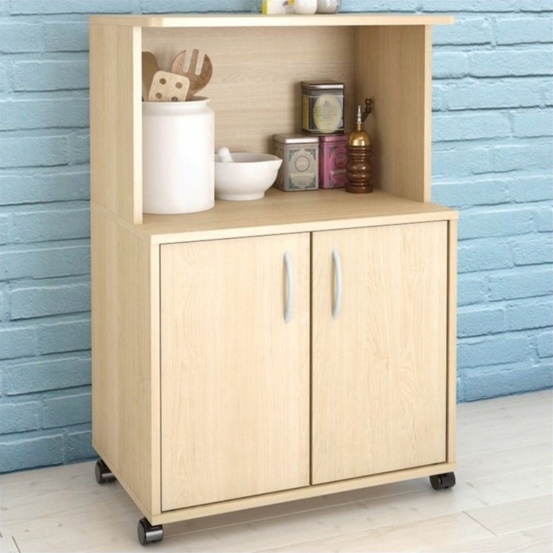 Microwave Kitchen Cart in Natural Maple 599
