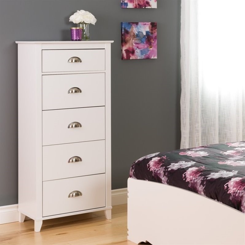 Prepac Yaletown 5 Drawer Lingerie Chest in White WDBR12041
