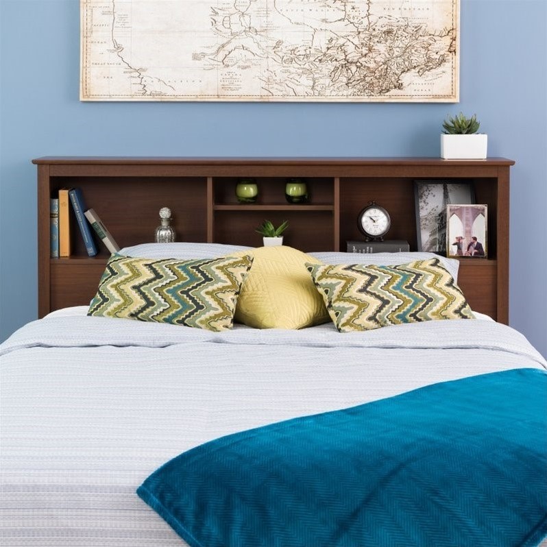 Full/Queen Bookcase Headboard in Warm Cherry LSH6643V