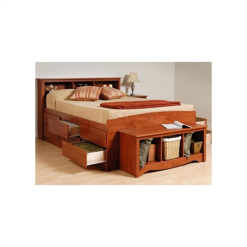 Cherry Tall Twin Platform Storage Bed CBT4106K