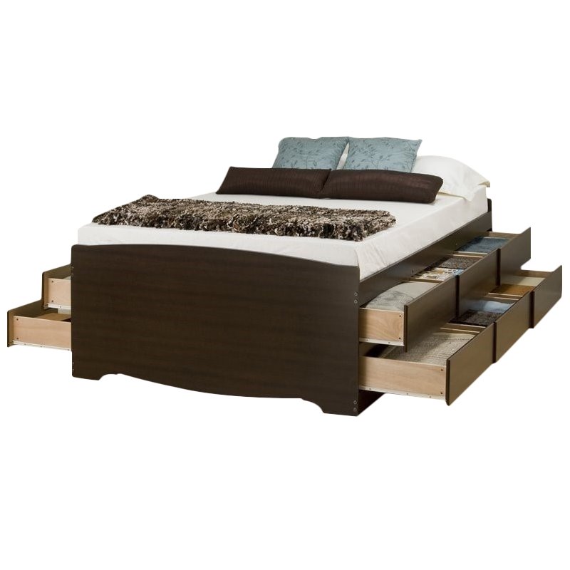 Tall Queen Platform Storage Bed in Espresso EBQ6212K