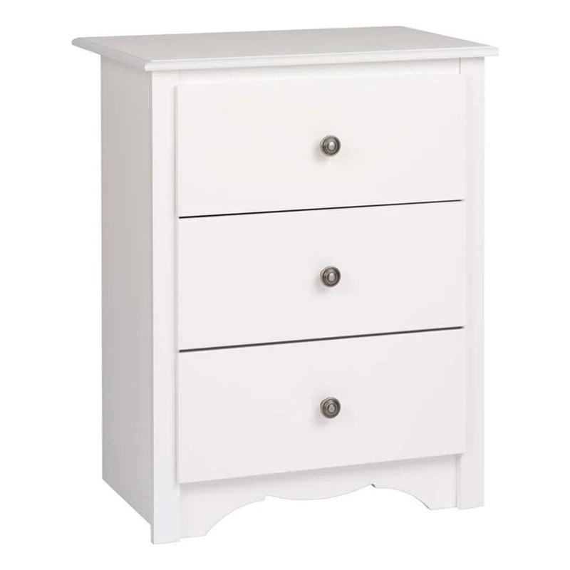 Prepac Monterey 3 Drawer Tall Nightstand in White Cymax Business