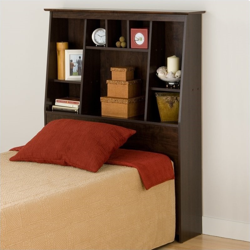 SlantBack Tall Twin Bookcase Headboard in Espresso ESH4556