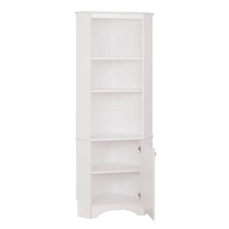 Prepac Tall Corner Storage in Elite White Cymax Business