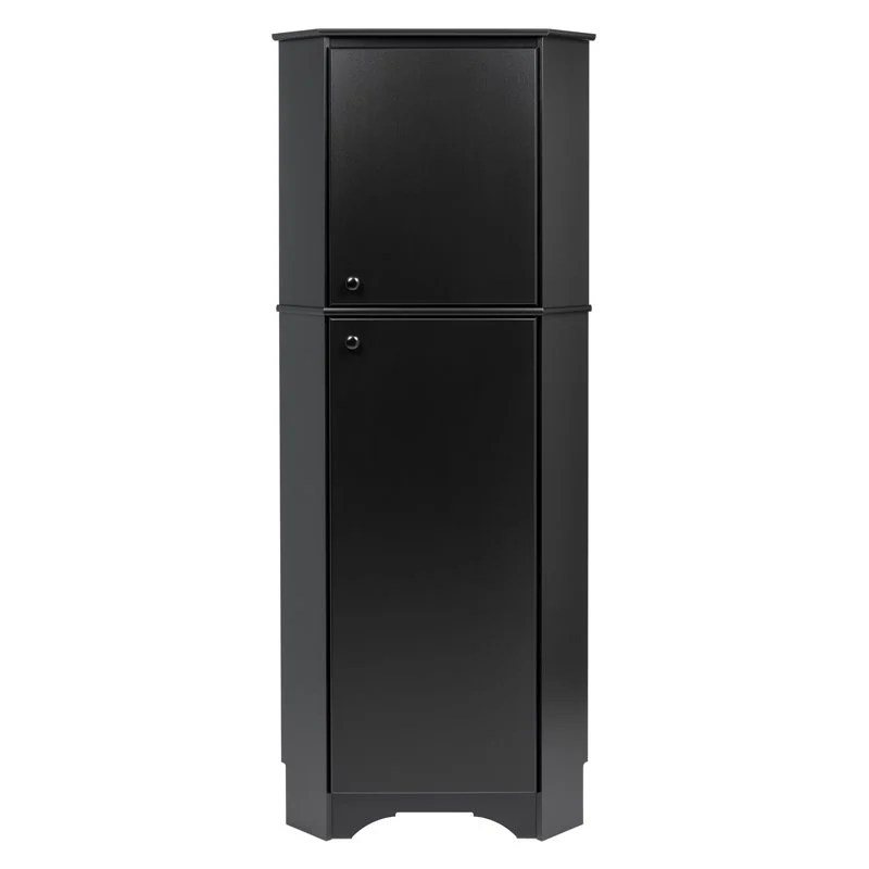 Prepac Elite Tall 2 Door Corner Storage in Black