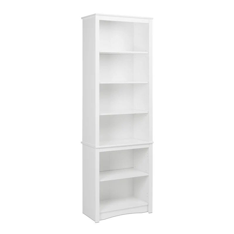 Prepac Tall 6 Shelf Bookcase in White Cymax Business