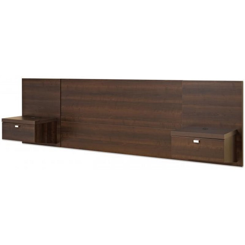 Prepac Series 9 Wooden Queen Floating Headboard with Nightstands in