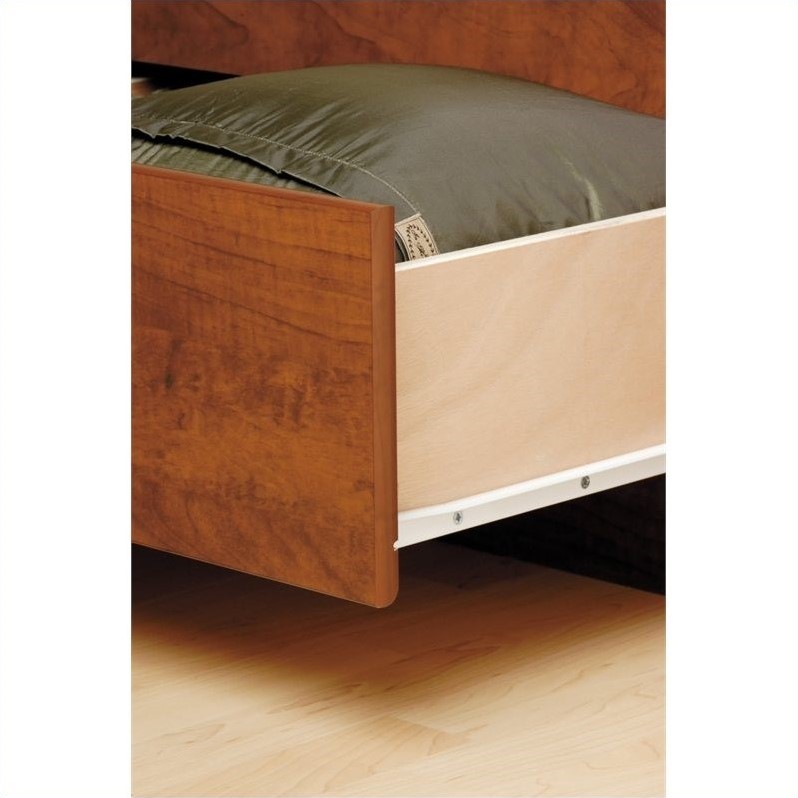 Prepac Monterey King Bookcase Platform Storage Bed in Cherry CBK8400KIT