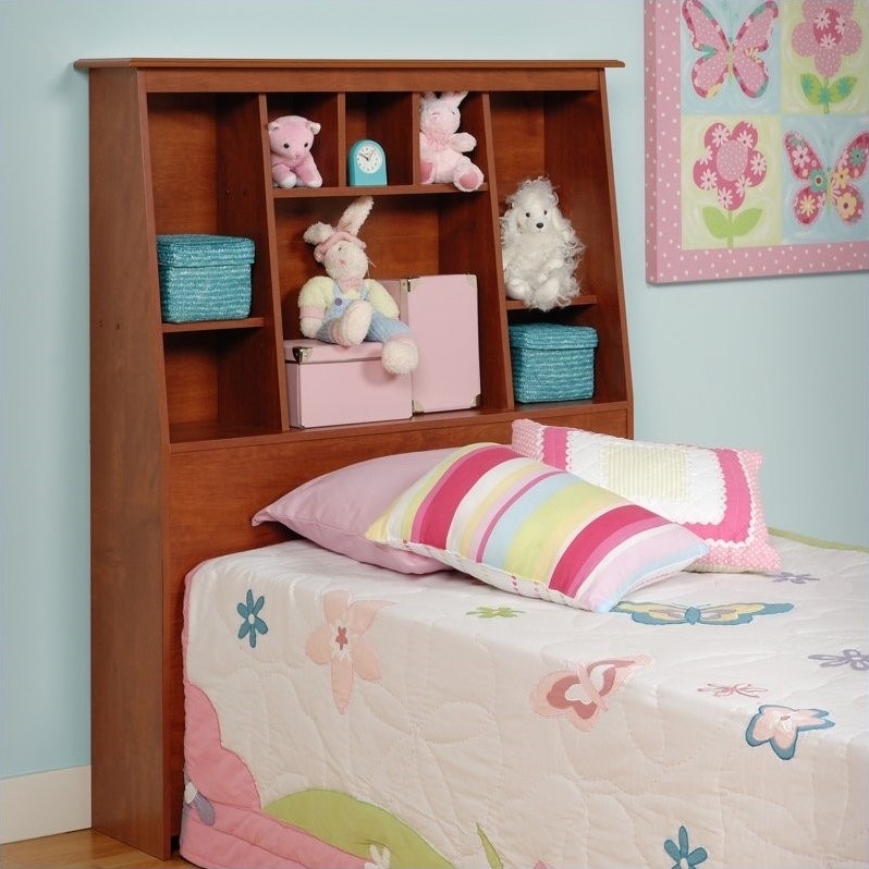 SlantBack Tall Twin Bookcase Headboard in Cherry CSH4556