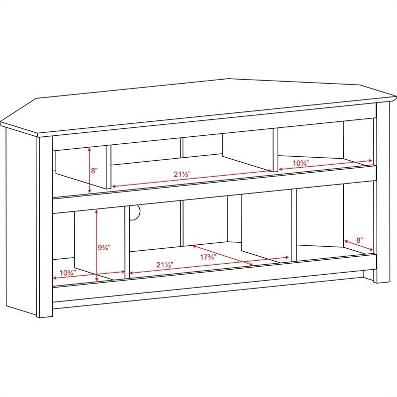 Prepac Vasari 48" Corner TV Stand in Black Cymax Business