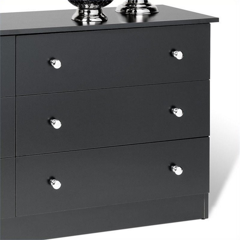 6 Drawer Double Dresser in Black BEP58286K