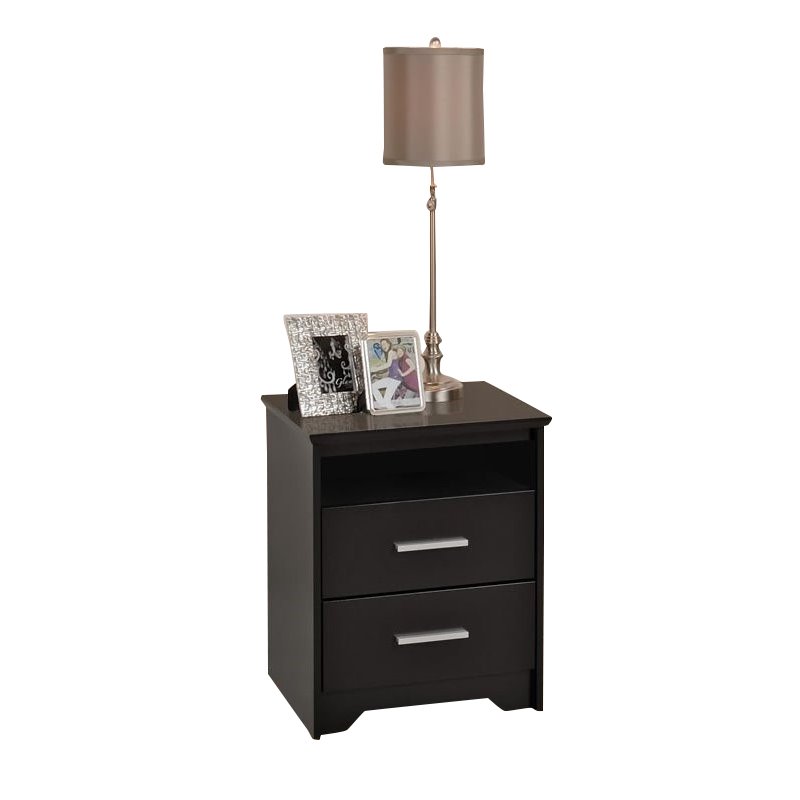 Tall 2 Drawer Nightstand in Black BCH2250