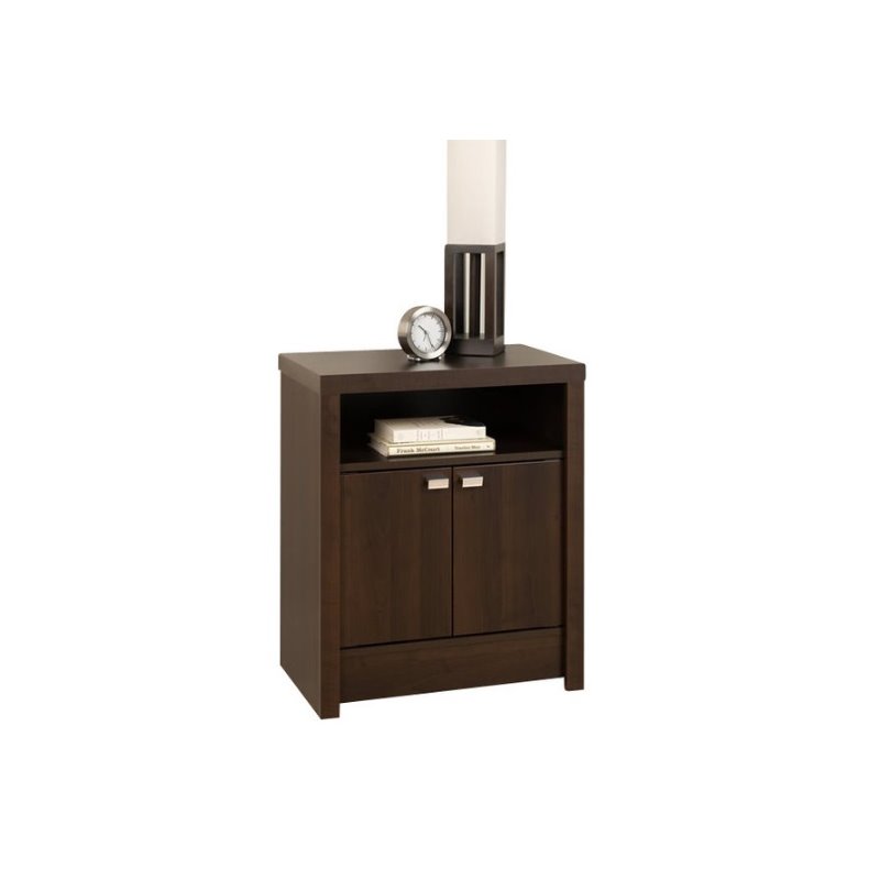 2 Door Tall Nightstand in Espresso EDNH05021
