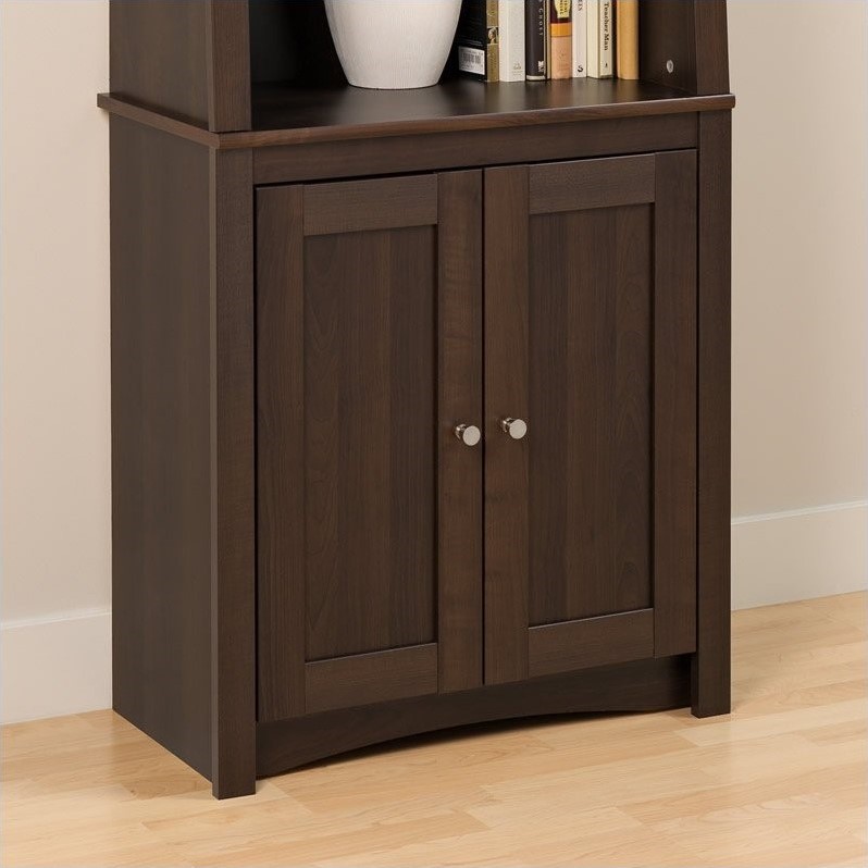 SlantBack Bookcase with Shaker Doors in Espresso ESBH00021