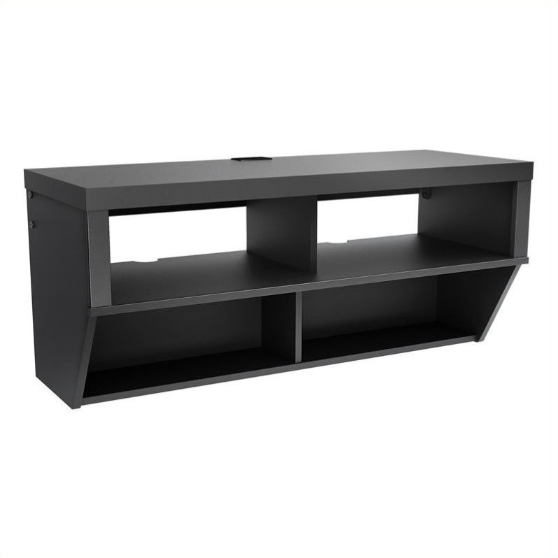 Prepac Series 9 Designer 42" Wide Wall Mounted AV Console Black TV