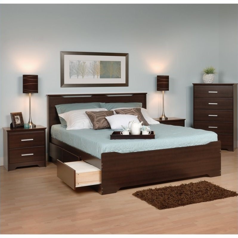 4Piece Queen Bedroom Set in Espresso EBQ62003KVPKG2