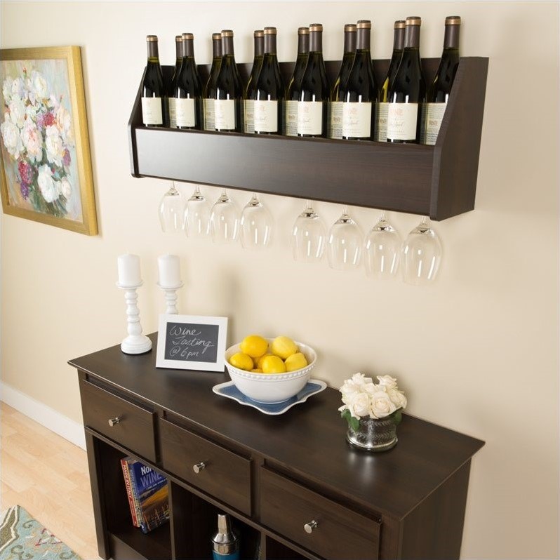 Floating Wine Rack in Espresso ESOW02001