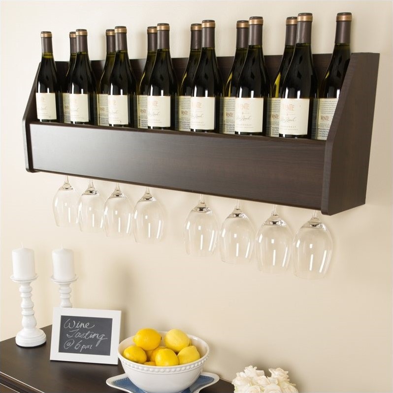 Floating Wine Rack in Espresso ESOW02001