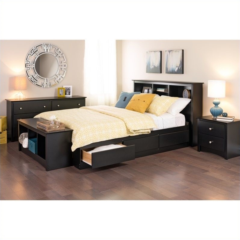 Queen 5 Piece Bedroom Set in Black BDC5PCPKG