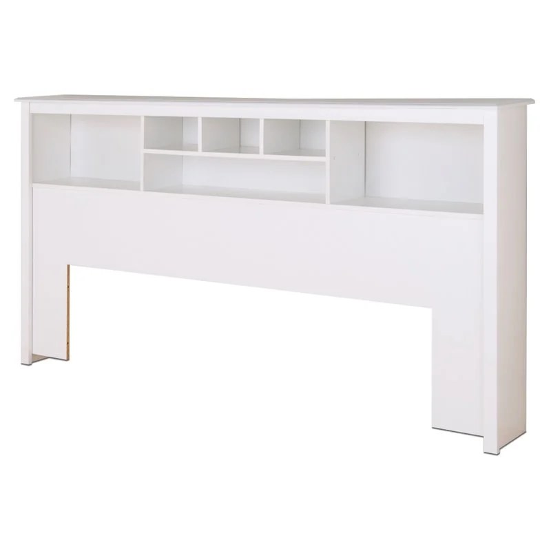 King Bookcase Headboard in White WSH8445