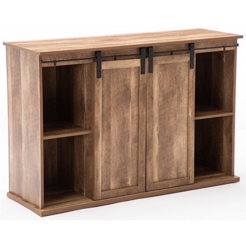 Boraam Weston Sliding Barn Door Media with Storage in Natural