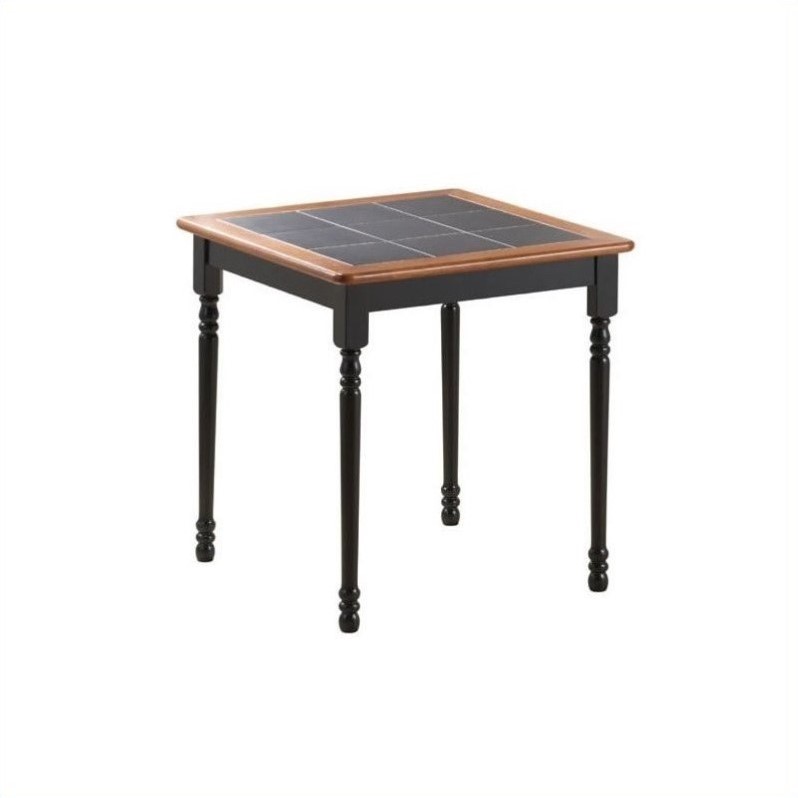 30" x 30" Square Wood Dining Table in Black and Cherry 70005
