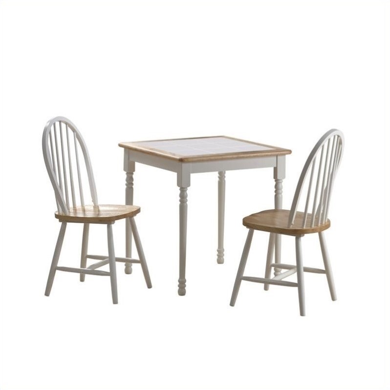 Square 3 Piece Set in White and Natural 70301