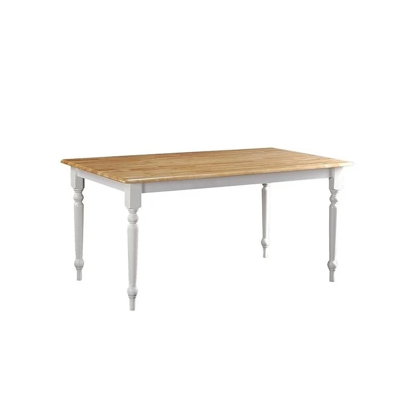 Boraam Wood Windsor Farmhouse 36" x 60" Dining Table in White and