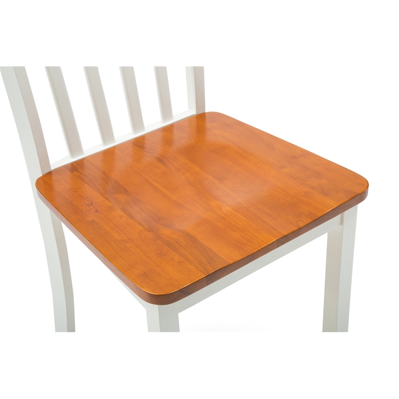 Boraam Bloomington Dining Chair in White/Honey Oak (Set of 2) Cymax