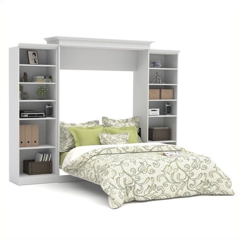 Bestar Versatile Queen Wall Bed with Storage in White 4088117